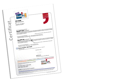 QualiPV est une certification délivrée par Qualit'EnR. Elle atteste des compétences des professionnels de l'installation de panneaux photovoltaïques.